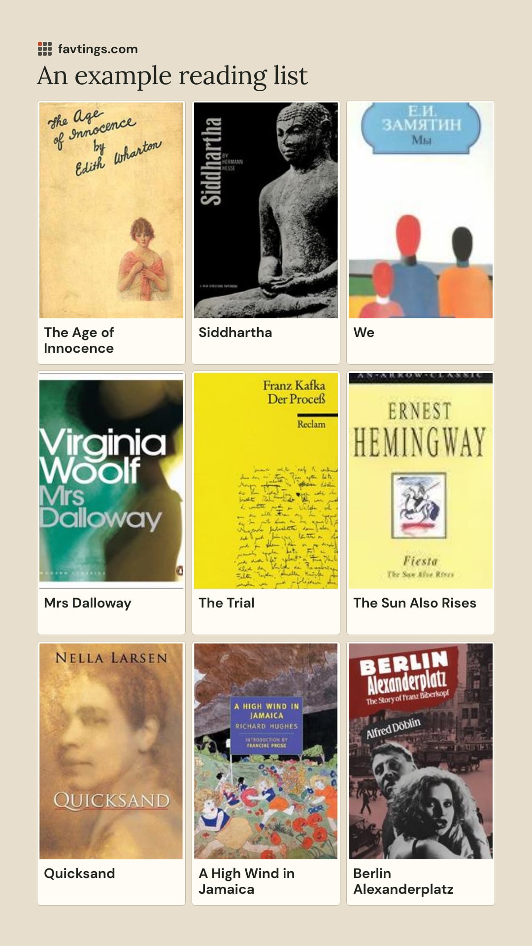 A complete nine-pick books grid inside a tall Story image, with book covers from the catalog.